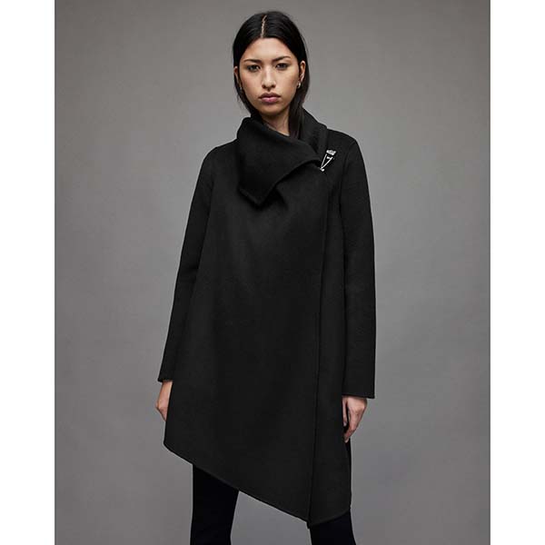 Allsaints Australia Womens Monument Eve Wool Blend Coats Black AU51-582